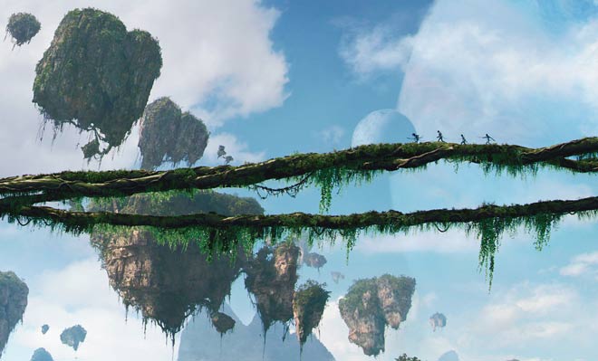 Floating islands in the James Cameron movie Avatar