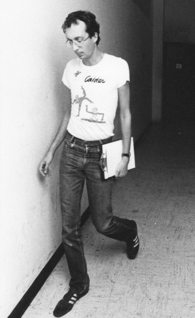 Writer and critic Frank Rose backstage at a punk concert c. 1976.